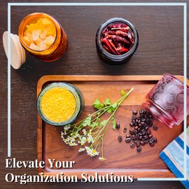 LINGSHINE 12 oz Decorative Glass Storage Jars with Airtight Bamboo Lids - 8 Pack 4 Colors - Sunflower Embossed Spice, Candle & Home Organizer Set