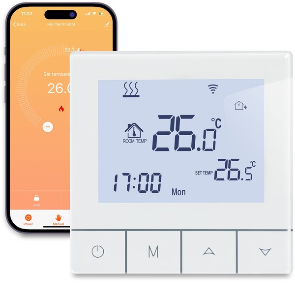 Beok Thermostat Underfloor Heating Water Thermostat WiFi Smart Room Thermostat