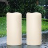 GenSwin Solar Outdoor Waterproof Flameless Candles, 8”x4” Solar Rechargeable Pillar