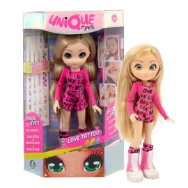 Giochi Preziosi Unique Eyes Love Tatoo Amy wears fashionable clothes and in the pack you will find colourful tattoos for trendy girls, for children from 3 years, Mym32100