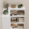 FACBOTALL Corner Bookshelf with Storage, 73.5" Tall Bookcase Shelf, White