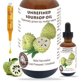 Best Nature's Cosmetics Virgin Soursop Oil (Annona Muricata/Graviola/Guanabana) – Cold-Pressed, 100% Pure Organic Unrefined Facial Moisturizer for Dry, Sensitive Skin – 1oz / 30ml – Grown in Brazil