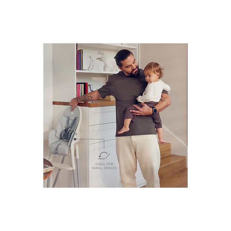 Kinderkraft DINNLY, Foldable highchair, Easy Tool-Free Setup, Comfortable Easy-Clean Insert,