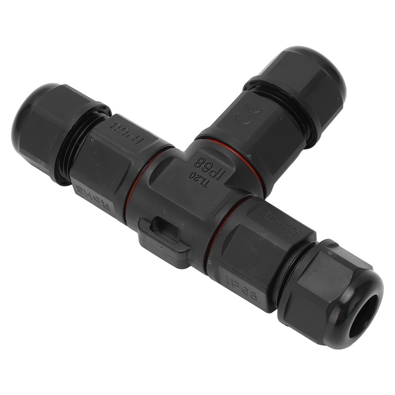 2 Pcs Tee Wire Connectors IP68 Waterproof 2 Pin 3