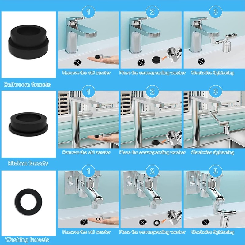 Extensor de llave universal giratorio para llave de baño y