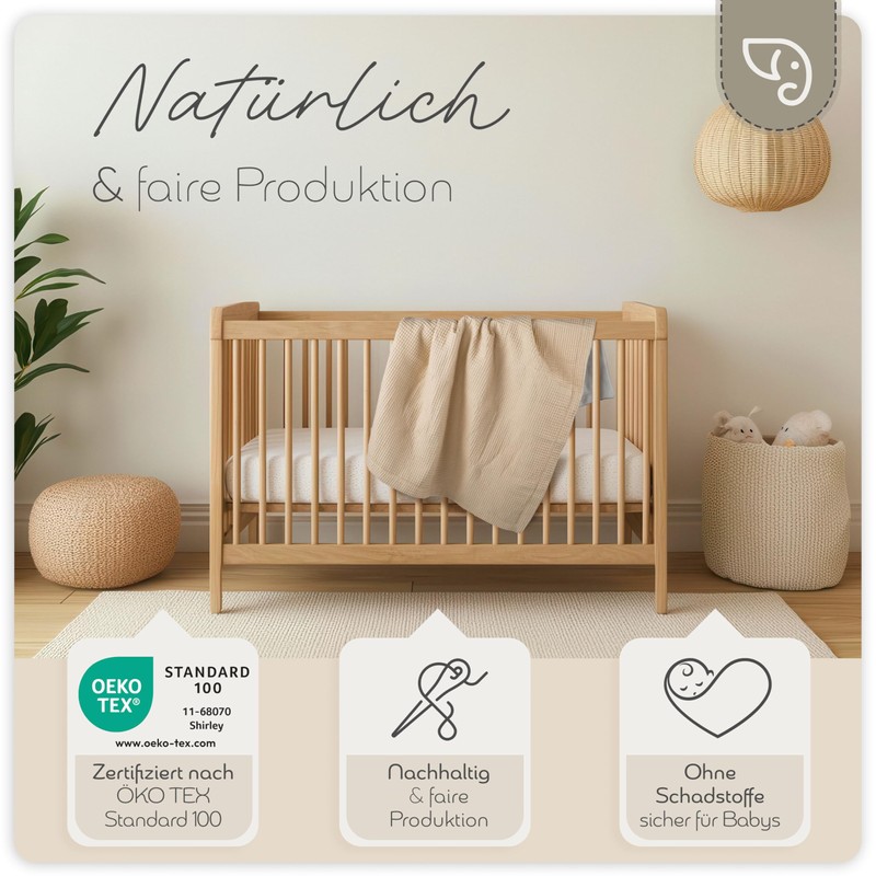 TSCHAMLER® Baby Waffle Pique Blanket - Antipilling Fleece Oeko-Tex® 80