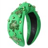 St.patricks Day Headband Green Shamrock Headband Jeweled Crystal Knotted Headband