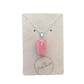 Strawberry Quartz AgatePendant Necklace, Natural Crystal Necklace, Natural Crystal Necklace, Natural Crystal Chain, Crystals, Crystal, Crystal Gifts, Clear Quartz