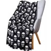 Black Bat Print Flannel Throw Blanket – Soft Lightweight Blanket
