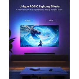 Govee Govee TV LED Backlight Strip, RGBIC Smart LED Backlight for 40-50inch TVs, Music Sync, Wi-Fi Bluetooth & App Control, Works with Alexa & Google Assistant, 77 Scene Modes, Adapter