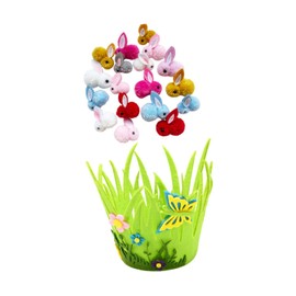 SM SunniMix Easter Egg Hunting Basket Treats Gifts Bag Cartoon Decorative Reusable Candy Container Ornament Party Favors Non Woven Fabric, Butterfly pattern