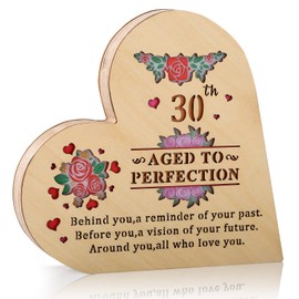 30th Birthday Gifts for Women Men, Engraved Wooden Night Light, 30 Birthday Gift for Women Friends Sister Daughter Wife, 30 Year Old Birthday Gift for Her Him, Happy 30th Birthday Keepsake Decor