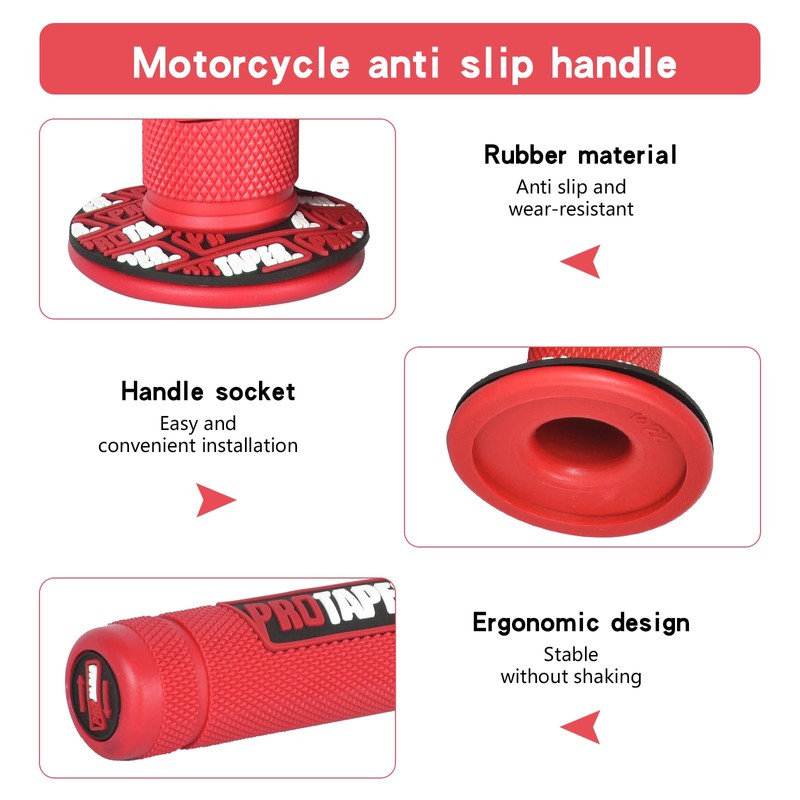 KYSUN 1 Pair Rubber Handlebar for Motorcycle, 22mm/24mm Motorcycle Handlebar