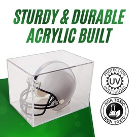 Collectible Supplies Mini Football Helmet Display Case | Acrylic Football Helmet Case | Clear Viewing Display Case to Protect Your Collection | UV Protection & Elegant Design Cube Storage | Set of 2