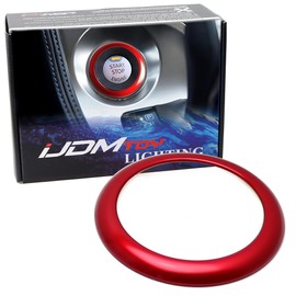 iJDMTOY Sports Red Aluminum Keyless Engine Push Start Button Outer Ring Trim Compatible with Nissan 370Z GT-R Altima Maxima Murano Infiniti G37 Q50 Q60 FX35 QX70 QX60, etc
