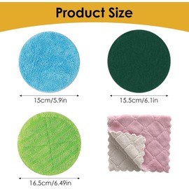 Floating Mop Pads - 8 Pcs Reusable Mop Refill Polishing Pads, Round High Street TV Floating Microfibre Cleaning Mop Pad for Spinning Mops, Wet Dry Floor Cleaning Hardwood Laminate Floor Dirt Removing