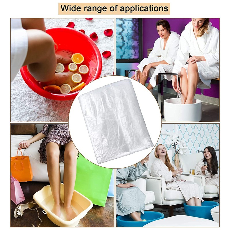 ANCLLO 80 pieces clear spa pedicure liner, foot bath liner,
