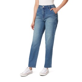 Angels Forever Young Women's Tomboy Straight High-Rise Jeans, Rushmore, 10