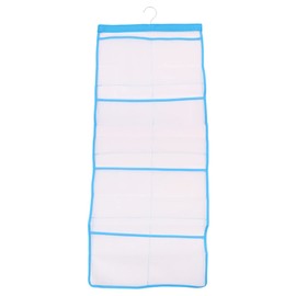 Tiardey Mesh Bath Organizers for with Hook Quick Dry Hanging Shower Caddy College Bath Storage with 6 Pockets for Bathroom College Dorm Rooms(Blue)