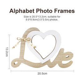 Heart-shaped Photo Frame, Wooden Picture Frame Wedding Gifts for Couple Boyfriend Girlfriend Bride Groom Tabletop Frame Picture Display Heart Photo Frame anniversary ceremony for marriage