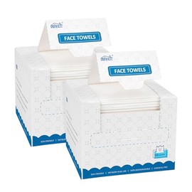 HOMEXCEL Toallas faciales, 100 unidades (2 cajas), toallas faciales desechables, toallitas secas biodegradables para eliminar el maquillaje, toallas f