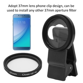 37mm Macro Close Up Filter Set, Plus 1/2/4/10 Macro Filter Mobile Phone Lens Filter for Mobile Phones, Close Up Lens Filter Kit Set Accessory