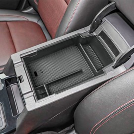 EDBETOS Center Console Organizer Tray Compatible with Chevy Blazer Accessories 2019 2020 2021 2022 2023 2024 2025 Interior Secondary Armrest Storage Glove Box Divider ABS Material, Black Trim