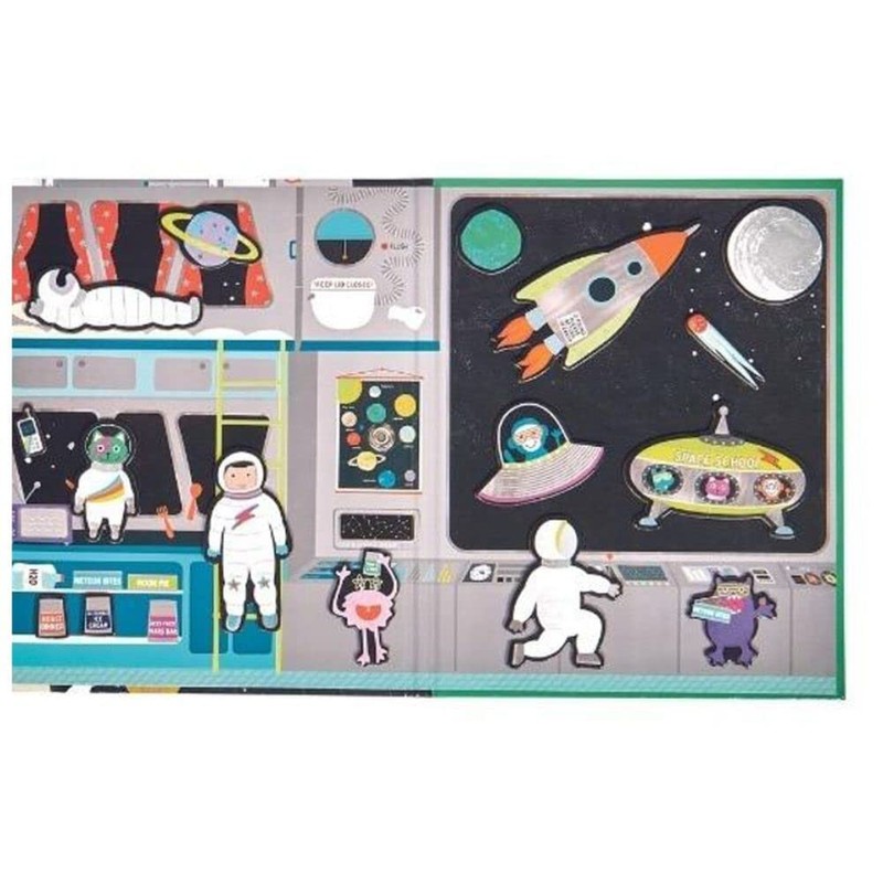 20 Pc Space Playset- Magnetic Puzzle, Doodle Board, Magnetic Pieces