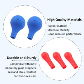 Rubber Pipetting Ball, Pipette Bulb for Pipette Dropper, Pipette Ball Pipette, Rubber Caps Suction Ball Pipette for 1-20 ml Transfer Pipette, Pipettes, Pack of 6
