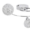 MiniSun Contemporary 3 Way Silver Chrome Swirl Design Flush Ceiling