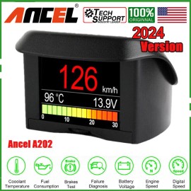 ANCEL A202 Car Digital LCD Display Speed Fuel Consumption Temperature Gauge OBD2