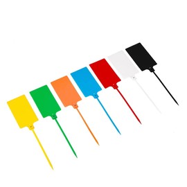 Tenshun 84 Pieces Plastic Tags Hanging Label Tags Waterproof Tags Writable Storage Tag Identification Tags Seal Tags Zip Tie Plastic Seals Shipping Tags Logistics Use with Two Permanent Marker Pens