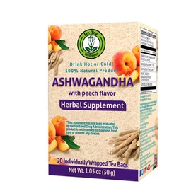 Dr. Tea Wellness Ashwagandha Tea with Peach Flavor - 20 Tea Bags