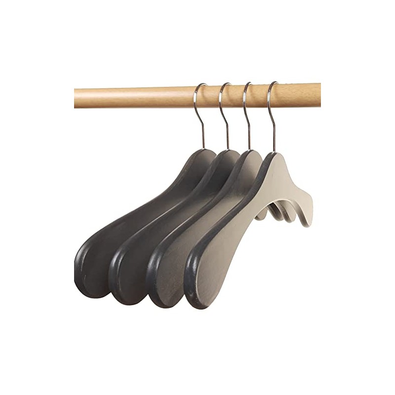 Wooden Coat Hangers Made of Beech Wood, Pack of 5,