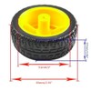HONBAY 2 Sets Plastic Tire Wheel with Gear Motor Dual