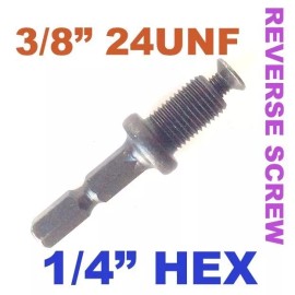 SCT-888 1 pc 1/4 Hex Adapter to 3/8"-24UNF Thread with Lock Screw to Drill Chuck S