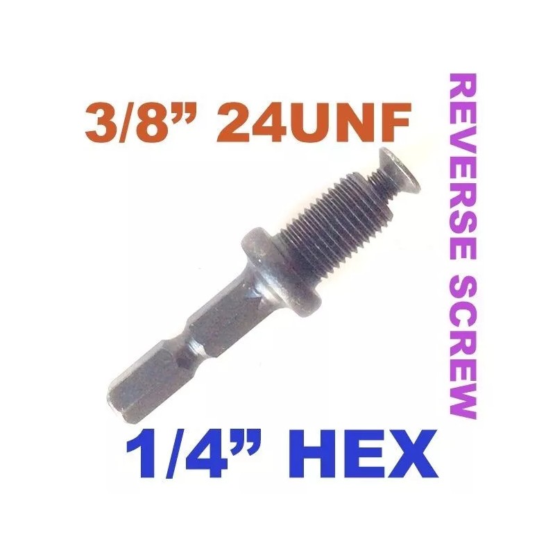 SCT-888 1 pc 1/4 Hex Adapter to 3/8"-24UNF Thread with