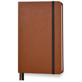 Minimalism Art, Premium Hard Cover Notebook Journal, Classic 5" x 8.3", 122 Numbered Pages, Gusseted Pocket, Ribbon Bookmark, Extra Thick Ink-Proof Paper 120gsm, San Francisco (Plain, Brown)