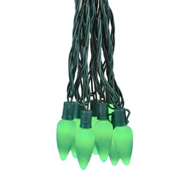 Novelty Lights 25FT C9 LED Ceramic Christmas Lights (25 Bulbs) Novelty Lighting, C9 Christmas Lights Outdoor (Green)