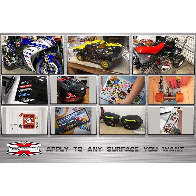 Kungfu Graphics Racing Sponsor Logo Micro Decal Sheet, White