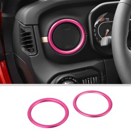 for Jeep JL Air Vent Cover Dash Air Conditioning Outlet Cover Trim Compatible with 2024-2025 Jeep Wrangler JL JLU & Gladiator JT 4xe Interior Accessories 2pcs Pink Alloy