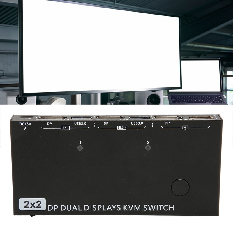DisplayPort KVM Switch 2 In 2 Out 8K 30Hz 4