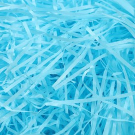 Raffia Paper Shreds Decorative Shiny Strands Shredded Crinkle Confetti for Easter DIY Gift Wrapping (Blue)