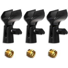 3 Pack Universal Microphone Holder, Adjustable Microphone Clip Flexible Mic Clip with Copper Screws for Wired Wireless Mic