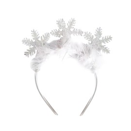 RmKbe Snowflake Headbands Christmas Hair Hoops Christmas Feather Snowflake Head Boppers Christmas Fancy Dress Accessory for Women