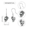 Seiyang arete de calavera de plata de ley con diseño