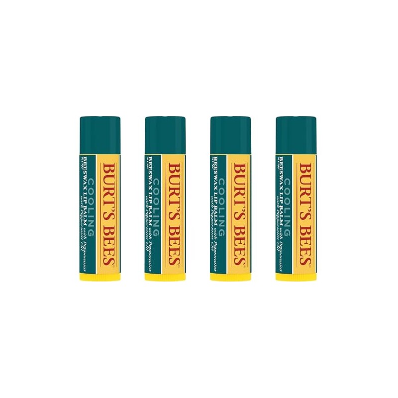 Burt's Bees Bálsamo labial refrescante con aceite de menta, paquete
