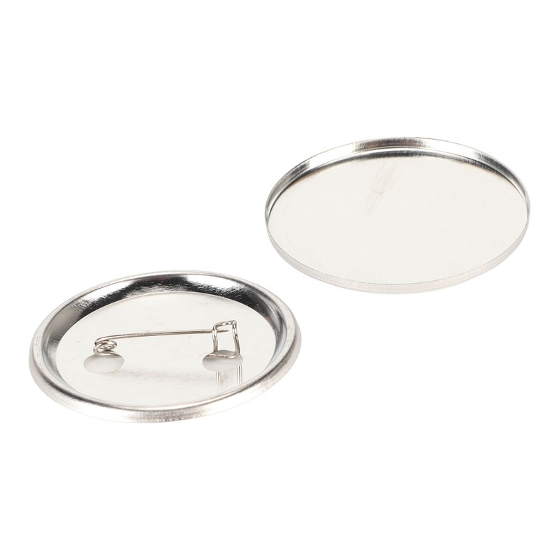 100 Set Pin Back Button Parts Blank Smoothing Metal Durable