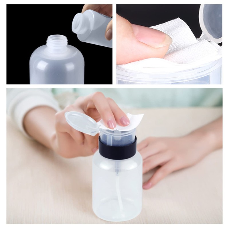 Biutee 200ml Empty Pump Bottle Nail Cleaner Bottle Pump Dispenser