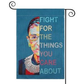 Ruth Bader Ginsburg Watercolor Garden Flag, Fight for Things You Care About, 12 x 18 Inch
